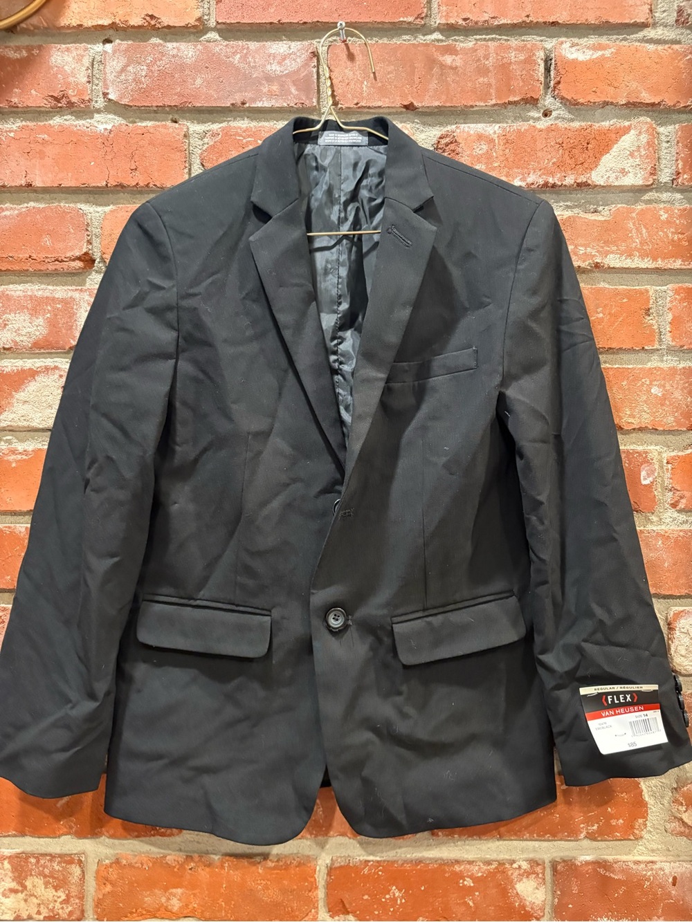 NWT Van Heusen Flex Boys Suit Jacket Size 14 Regular Black